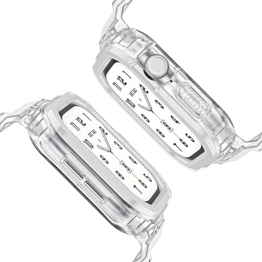 For Apple Watch Series 10 46mm 42mm Clear Case Band Crystal Sport Protective Bumper Cover with Strap for iWatch Series 10