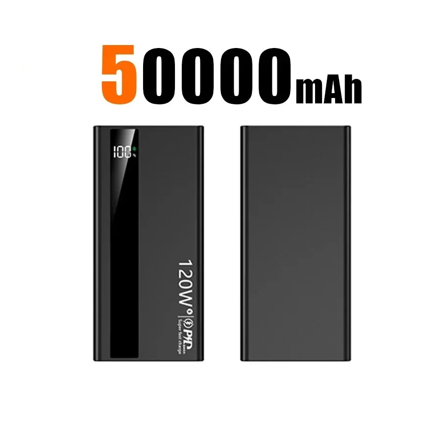 Ultra Fast 50000mAh Power Bank – 120W LED Display Portable Charger