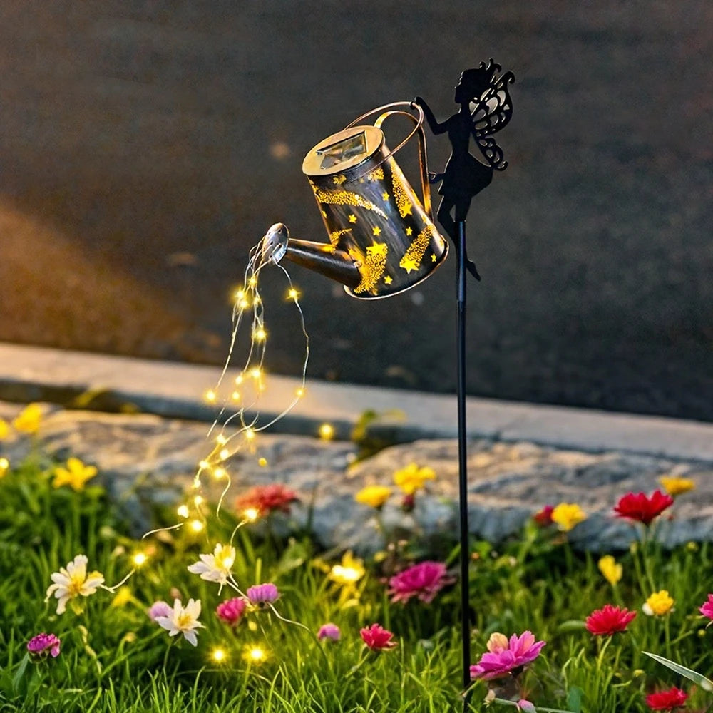 Solar Watering Can Fairy Lights – Outdoor Garden Decor (Waterproof LED Lantern)