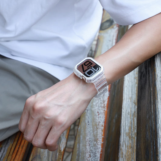 For Apple Watch Series 10 46mm 42mm Clear Case Band Crystal Sport Protective Bumper Cover with Strap for iWatch Series 10