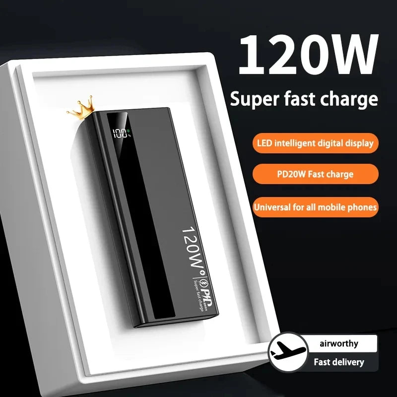 Ultra Fast 50000mAh Power Bank – 120W LED Display Portable Charger