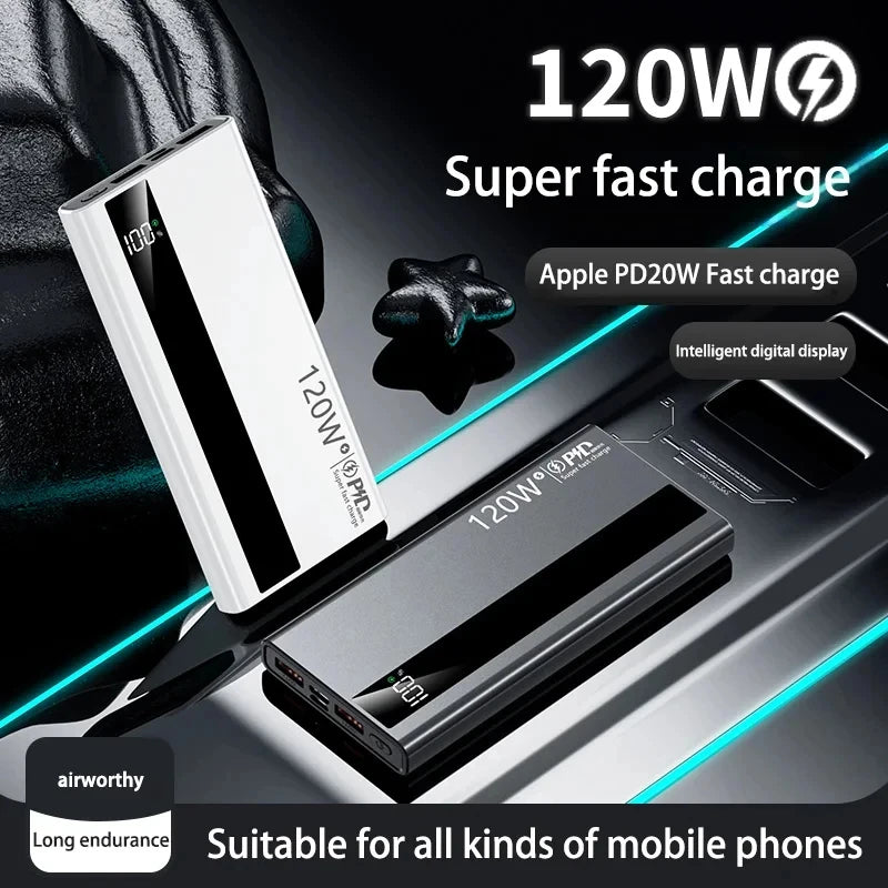 Ultra Fast 50000mAh Power Bank – 120W LED Display Portable Charger