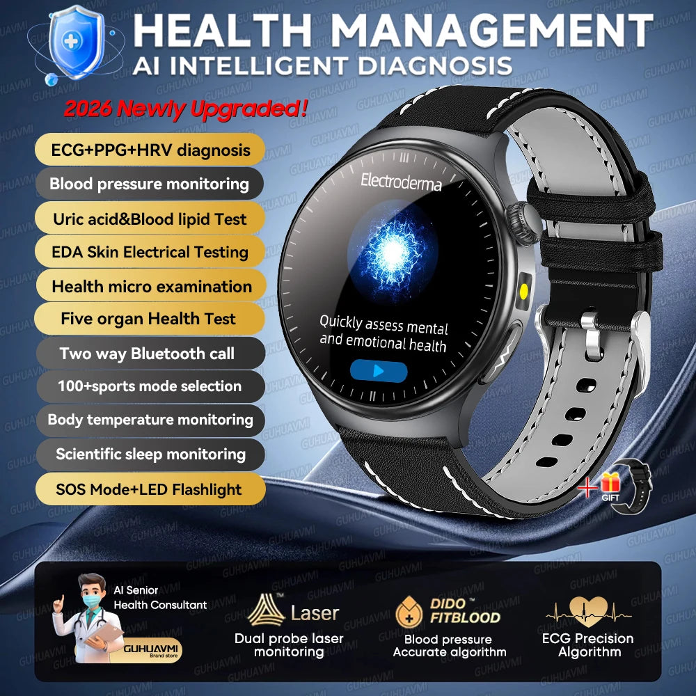 Smart Health Monitor Watch-Heart Rate,ECG & Fitness Tracker