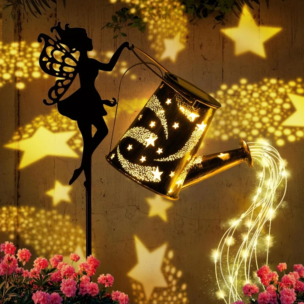 Solar Watering Can Fairy Lights – Outdoor Garden Decor (Waterproof LED Lantern)