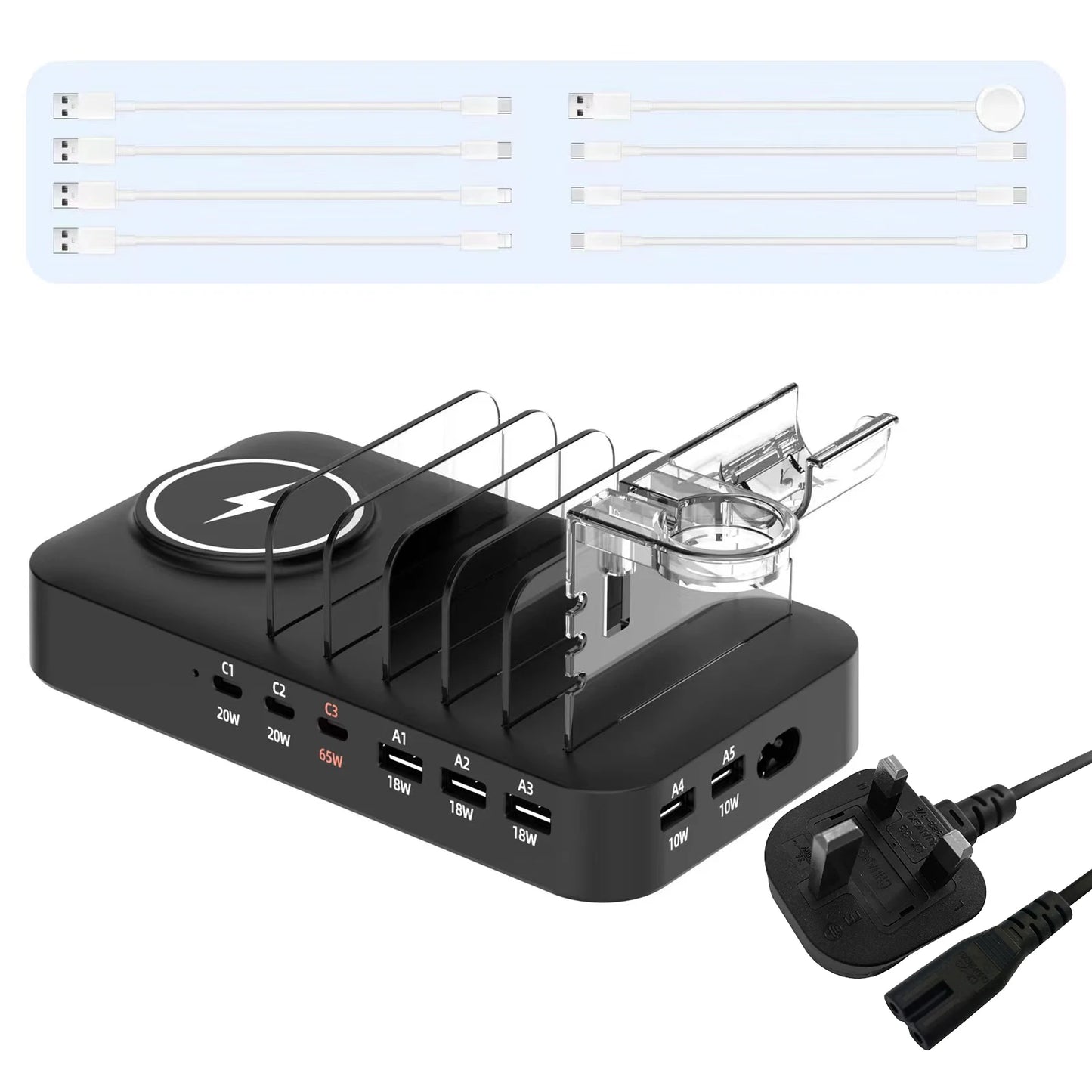9-in-1 Fast Wireless Charging Station for iPhone, Apple Watch & AirPods