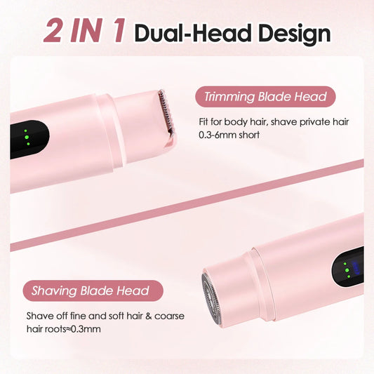2-in-1 Electric Hair Trimmer – Waterproof Wet & Dry Shaver for Women & Men (Dual Head Grooming Tool)