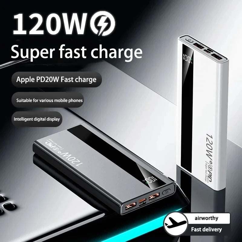 Ultra Fast 50000mAh Power Bank – 120W LED Display Portable Charger