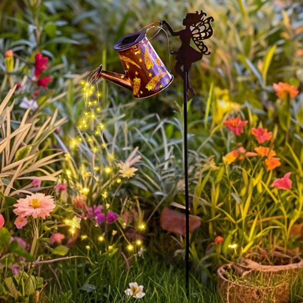 Solar Watering Can Fairy Lights – Outdoor Garden Decor (Waterproof LED Lantern)