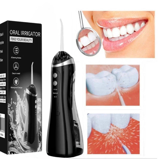 Portable Oral Irrigator – USB Rechargeable Water Flosser (4 Nozzles, 3 Modes, Waterproof)