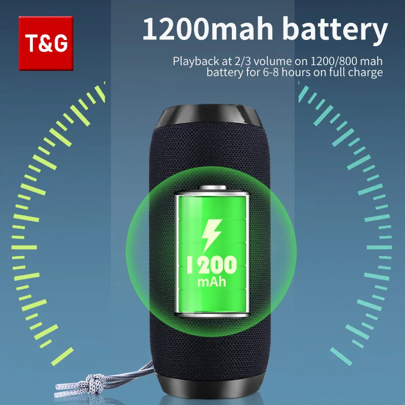 T&G TG117 Portable Bluetooth Speaker – Waterproof Bass Sound