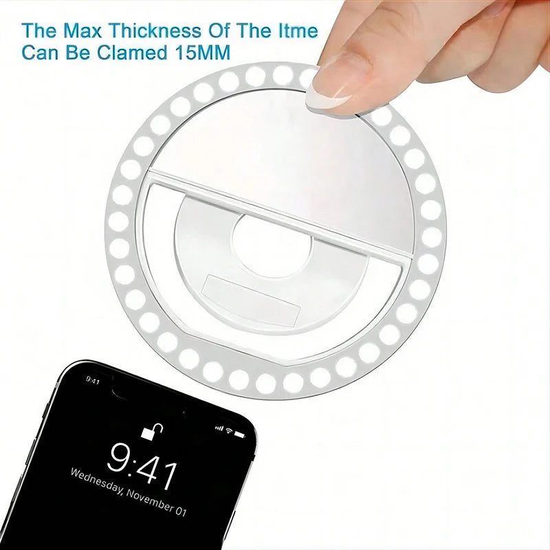 Rechargeable LED Selfie Ring Light for Phones