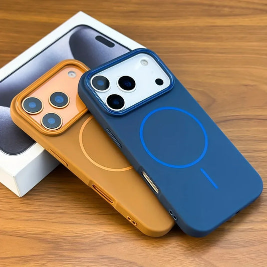 Magnetic Silicone Phone Case for iPhone – Matte Finish, MagSafe Compatible (iPhone 11–15 Series)
