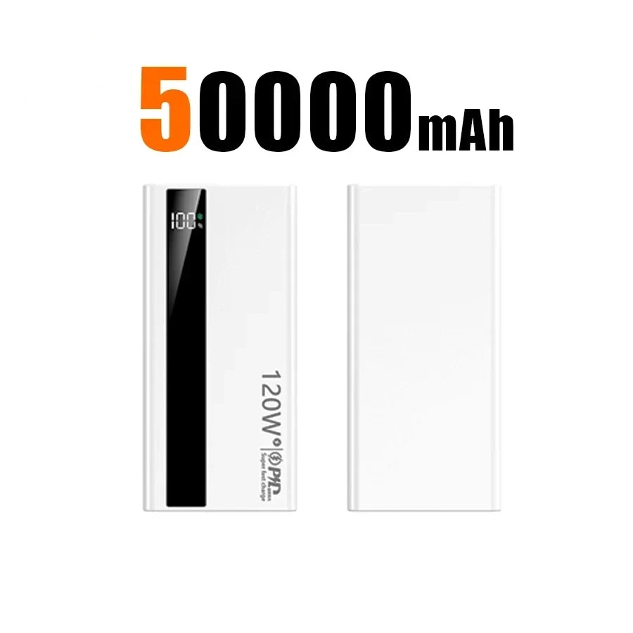 Ultra Fast 50000mAh Power Bank – 120W LED Display Portable Charger