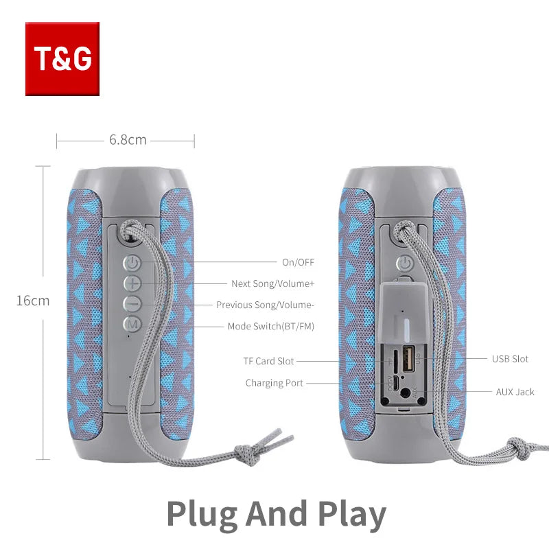 T&G TG117 Portable Bluetooth Speaker – Waterproof Bass Sound
