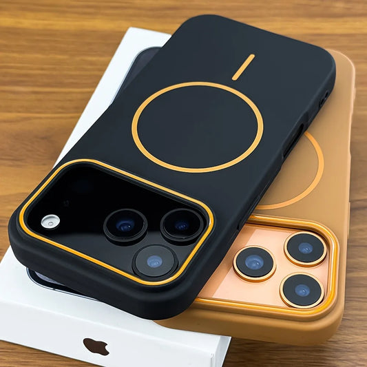 Magnetic Silicone Phone Case for iPhone – Matte Finish, MagSafe Compatible (iPhone 11–15 Series)